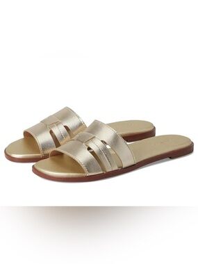 Cole Haan Flynn Slotted Slide Shoes Womens Size 10 Leather Sandals New